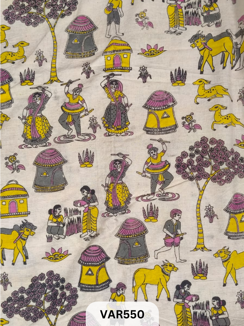 Kalamkari Hand printed - Fabric -2.5mtrs