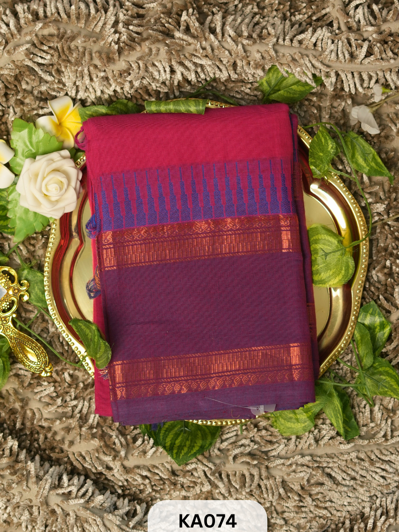 Chettinad cotton with rich pallu temple border Saree Story with Shanmuga Priya