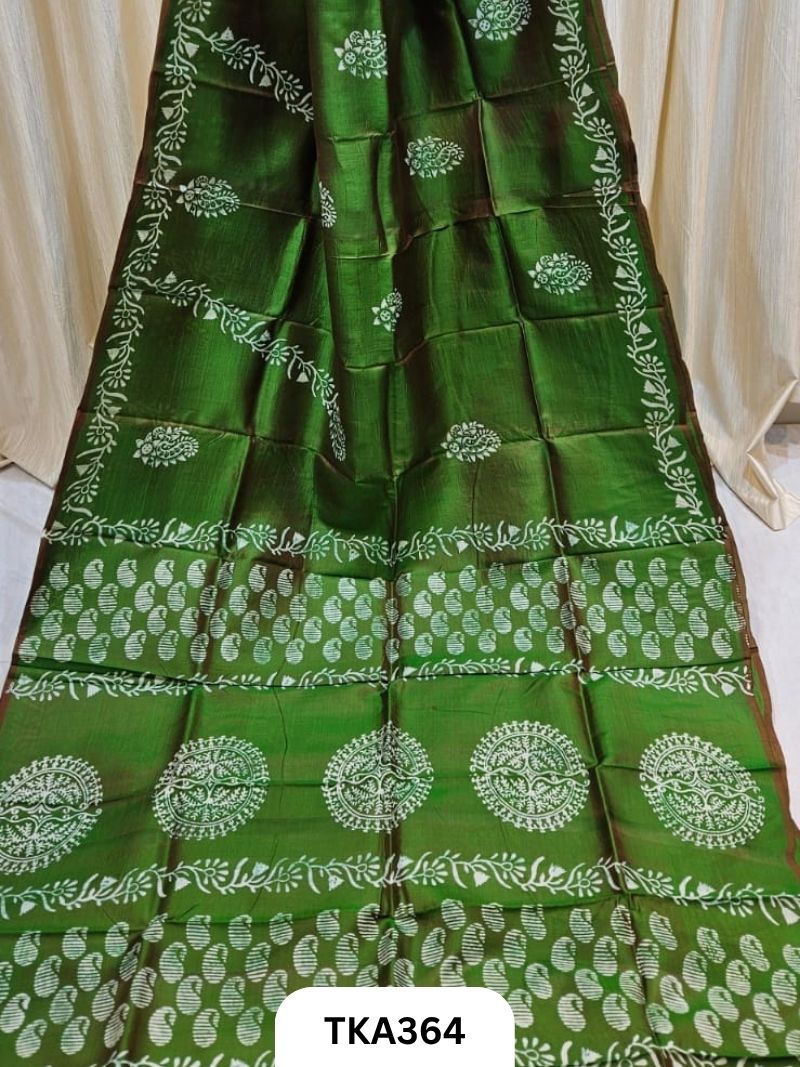 Murshidabad Silk Hand Painted Saree