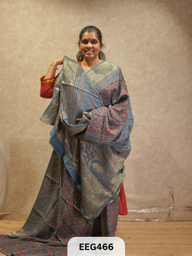 AJRAKH DOLA SILK SAREE