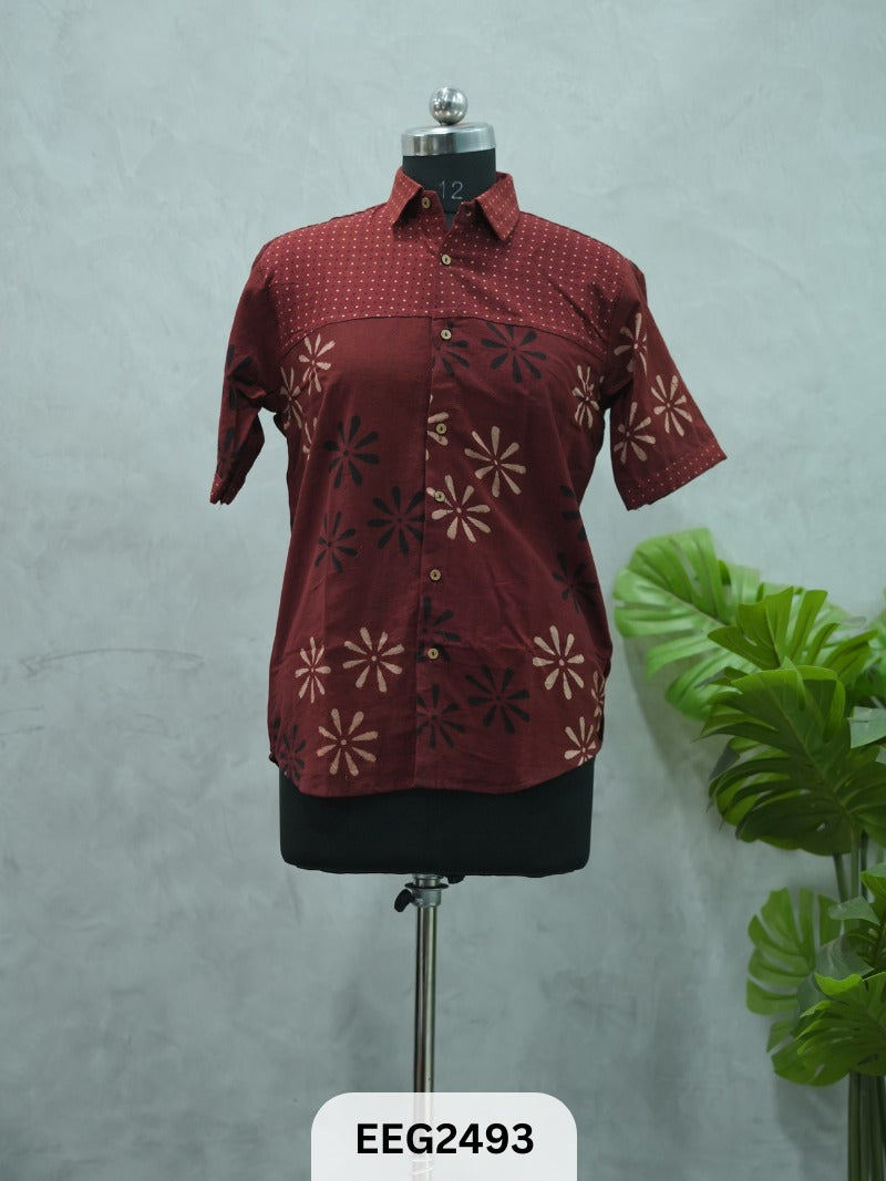 WOMEN MODAL AJRAKH PRINT KHAFTAN SHIRT
