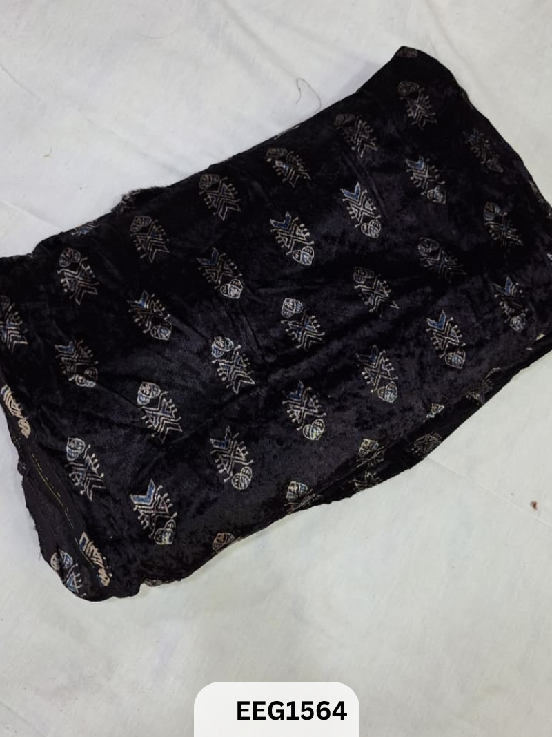 VELVET AJRAKH PRINT FABRIC-1MTR