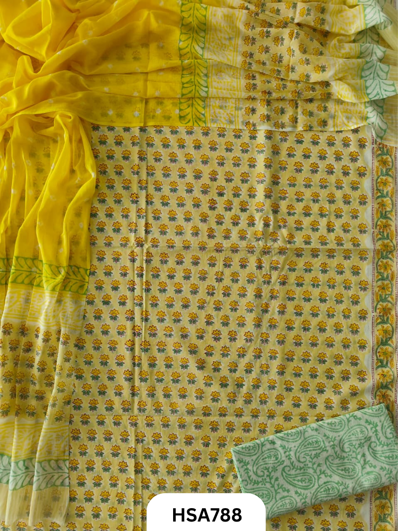 Exclusive Bandhej Handblock Print Salwar Suit 3pcs