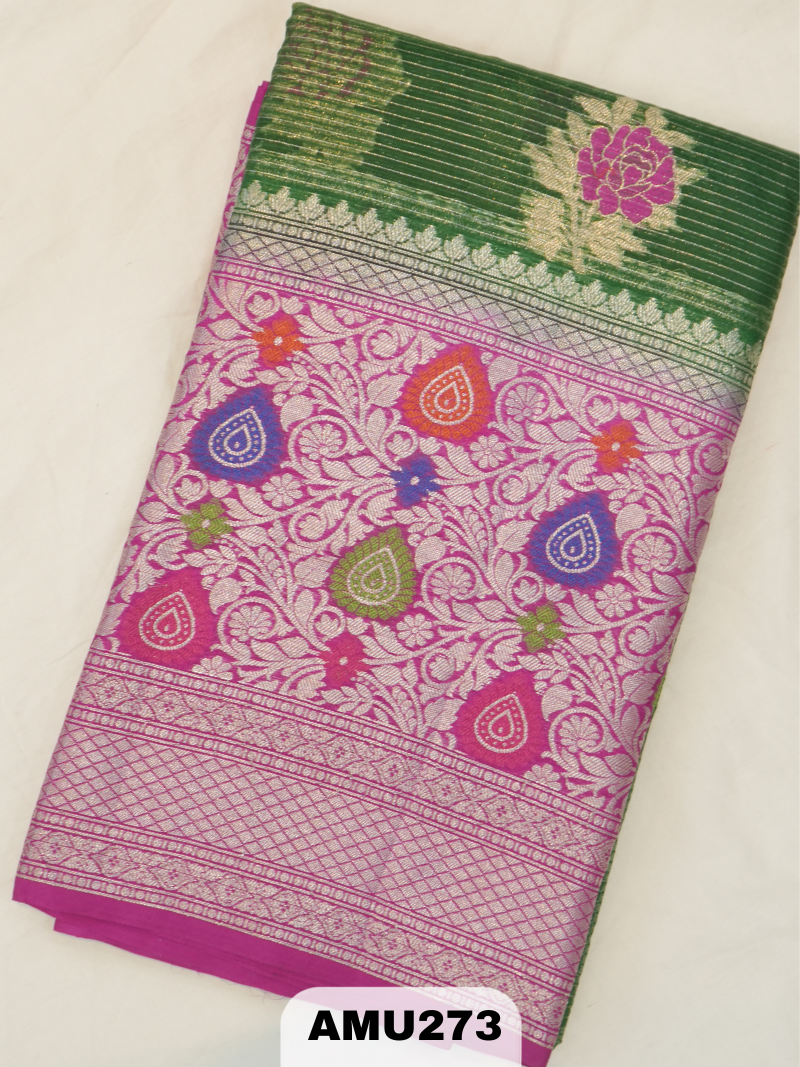 BANARAS RUSSIAN SILK SAREE WITH PRINTED