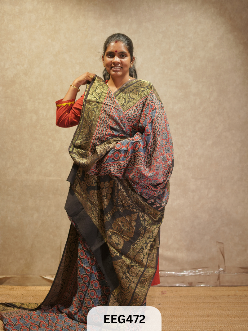 AJRAKH DOLA SILK SAREE
