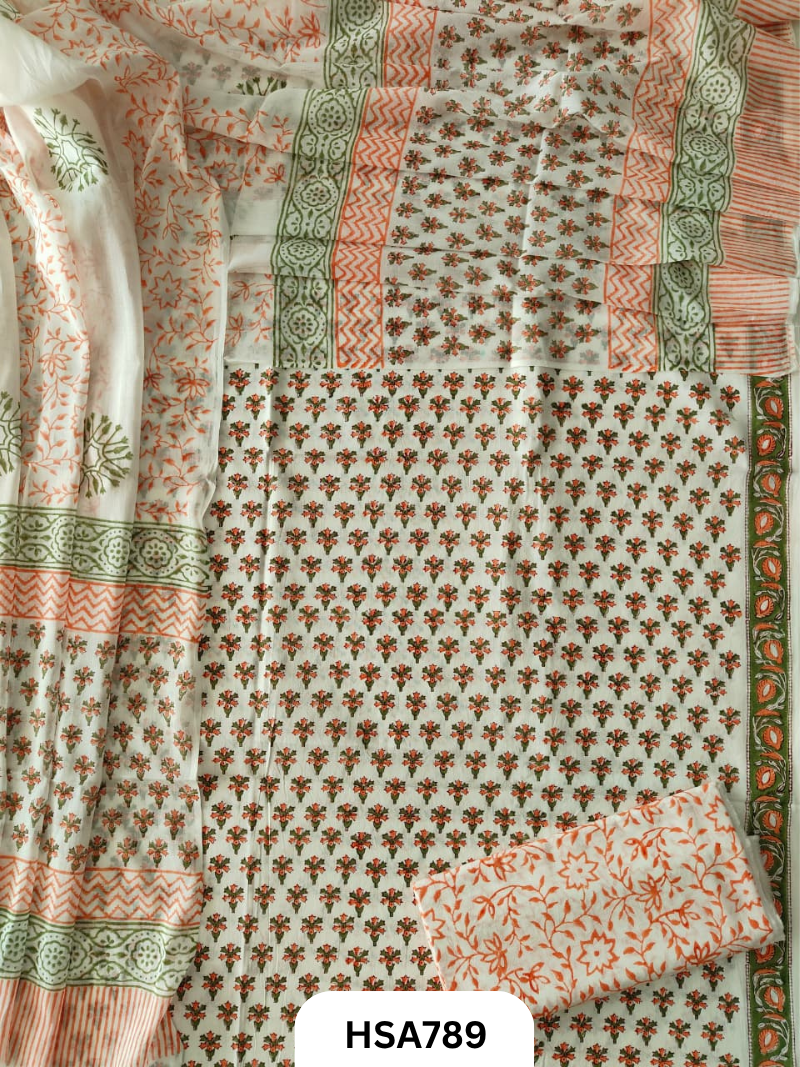 Exclusive Sanganer Handblock Print Salwar Suit 3pcs