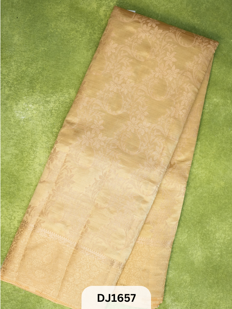 METALIC DUPION SILK - FLORAL DESIGN