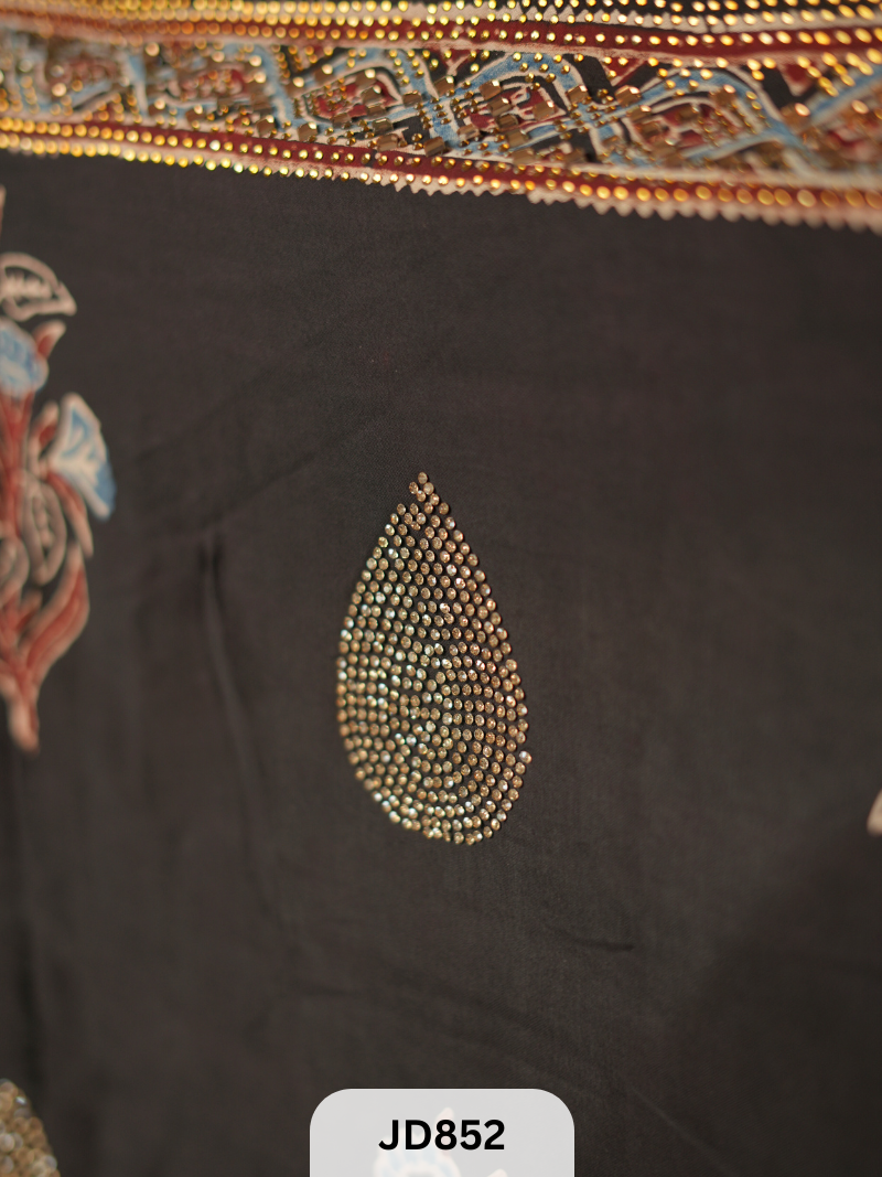 AJRAKH MODAL SILK DESIGNER SAREE - HAND WORK