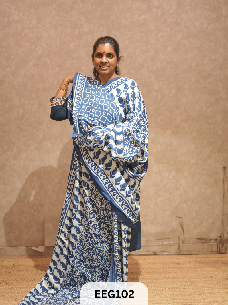 MODAL INDIGO SAREE