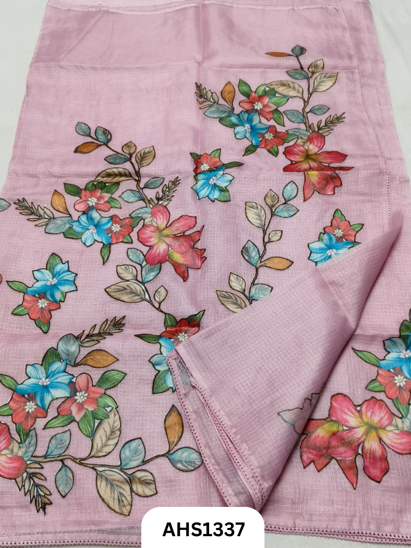 Soft Silk Kota Patch Work Saree With Blouse