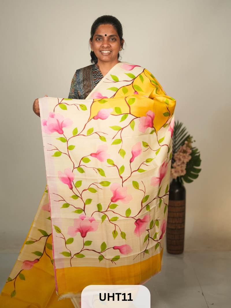 PURE MURSHIDABAD HANDPAINTED SAREE