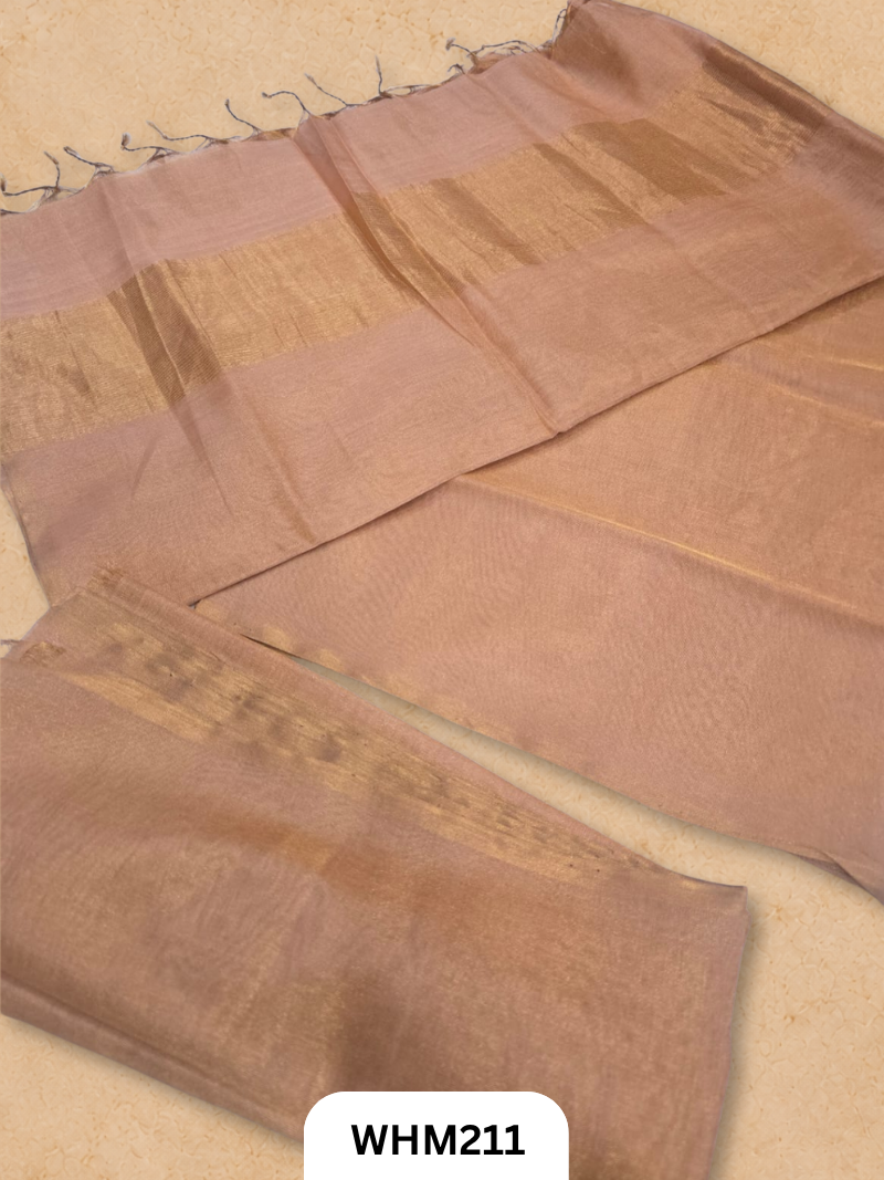 Pure Tissue Maheshwari Handloom Dress Material 2Pcs