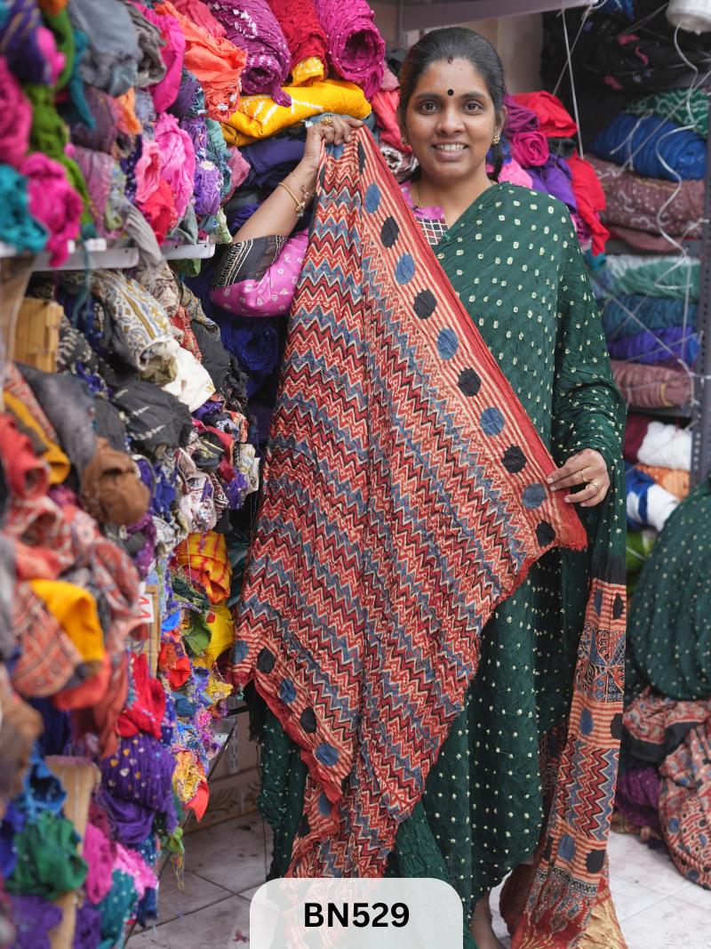 MODAL GAJI - AJRAKH BANDHINI SAREE