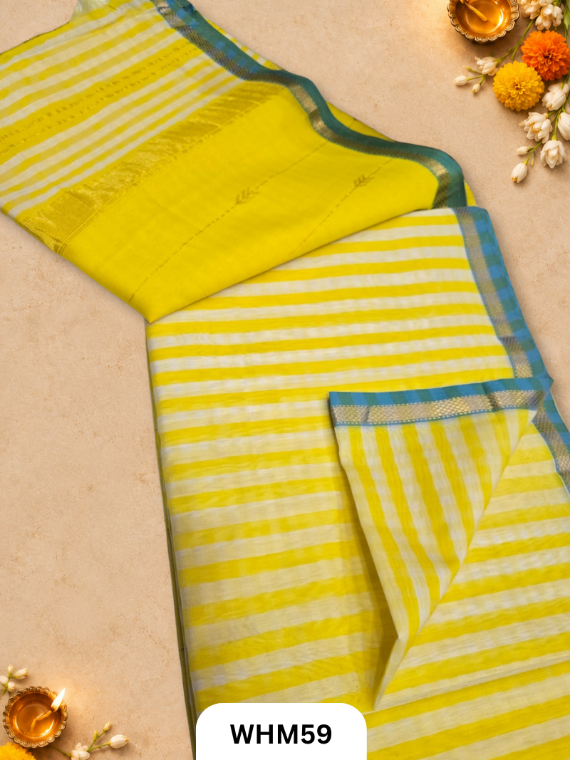 Maheshwari Handloom Checks Saree Butti Pallu