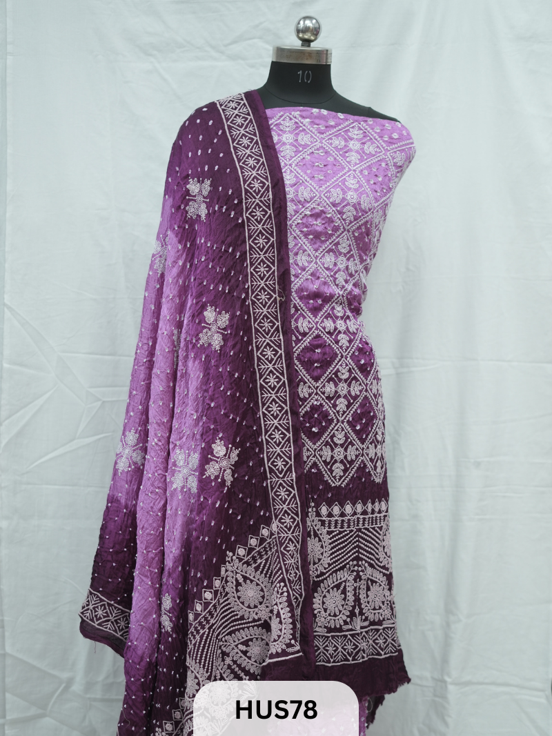 LUCKNOWI CHIKANKARI -3 PCS SALWAR SUIT - MODAL
