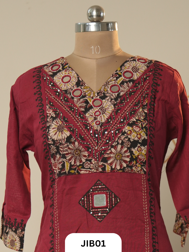 Premium 2Pcs Kurti Set With Mirror Work