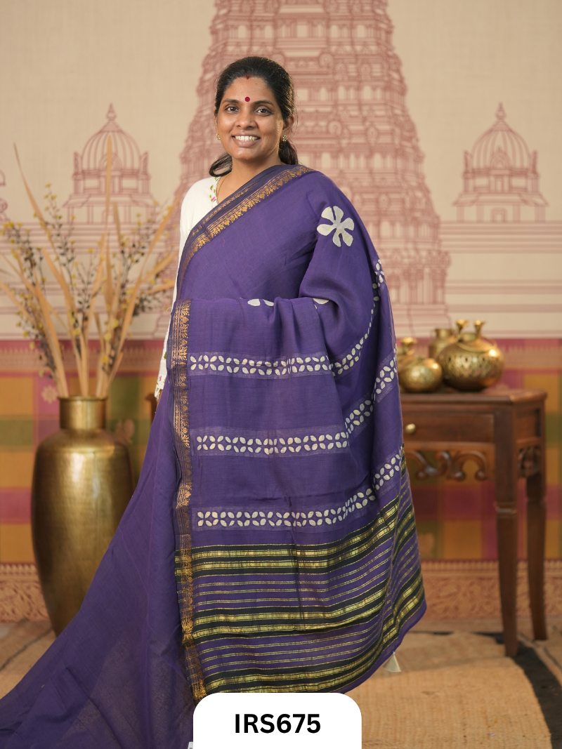 Chettinadu Saree With Barmer Aplique Work
