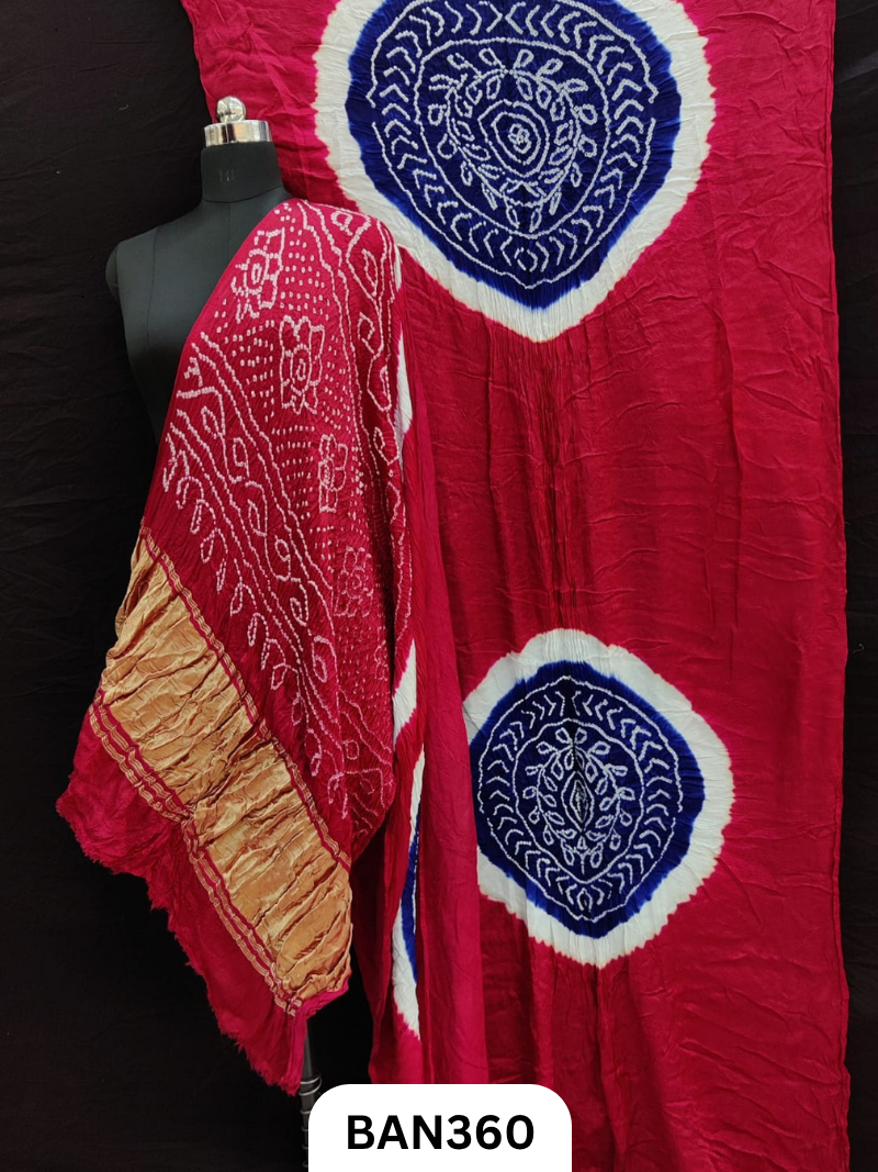 Semi Gaji Silk Tissue Pallu 4 Gul with 3D Dyeing Saree