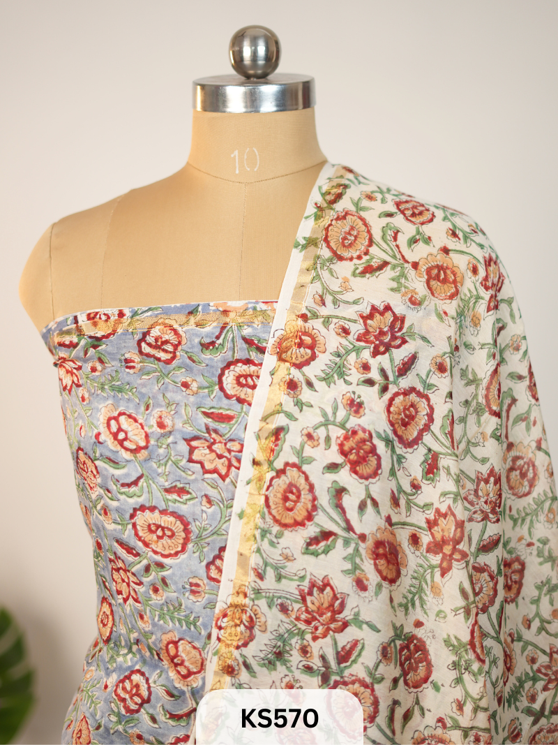 CHANDERI SILK-HANBLOCK