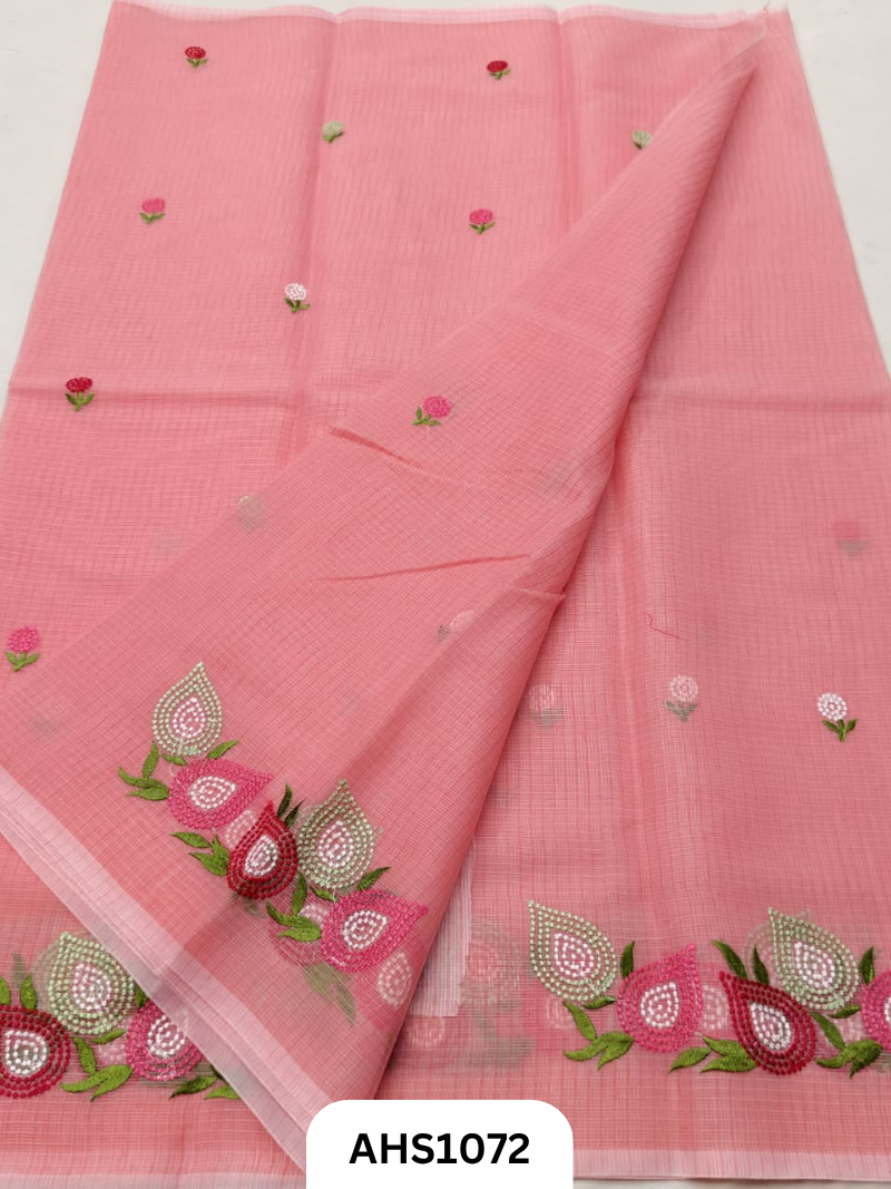Kota Cotton Embroidery Work Saree with Blouse