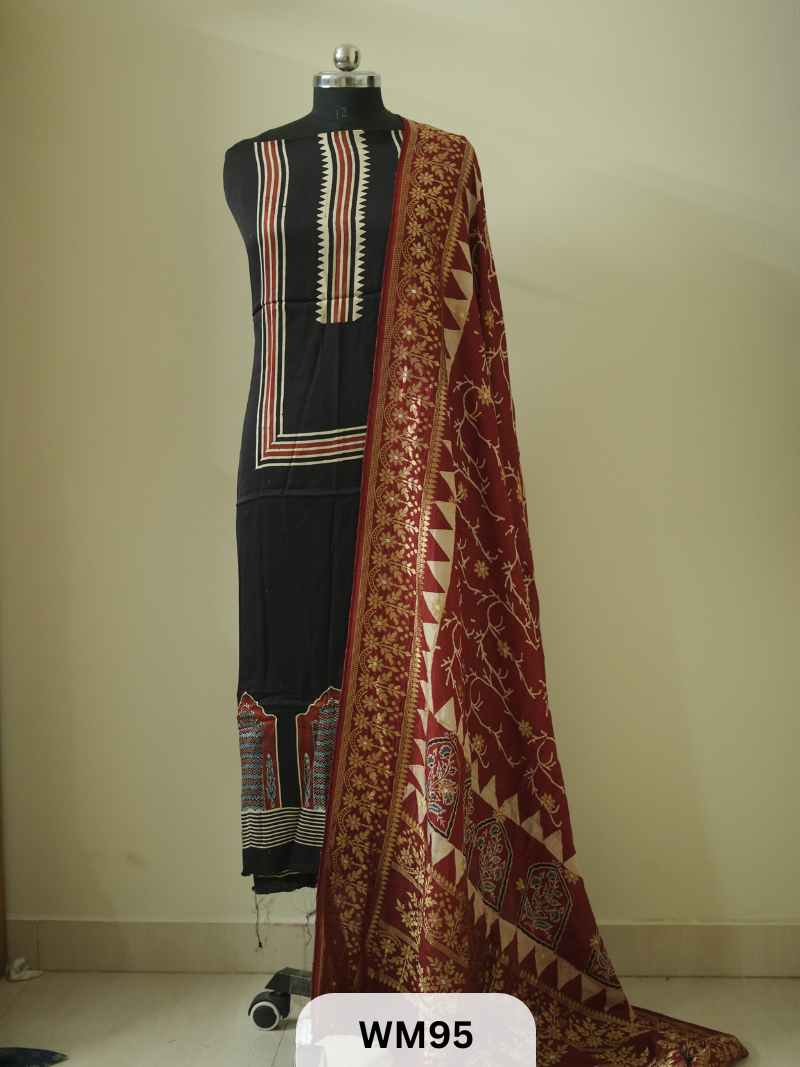 MODAL SILK TOP WITH DOLA DUPPATTA - 2PCS