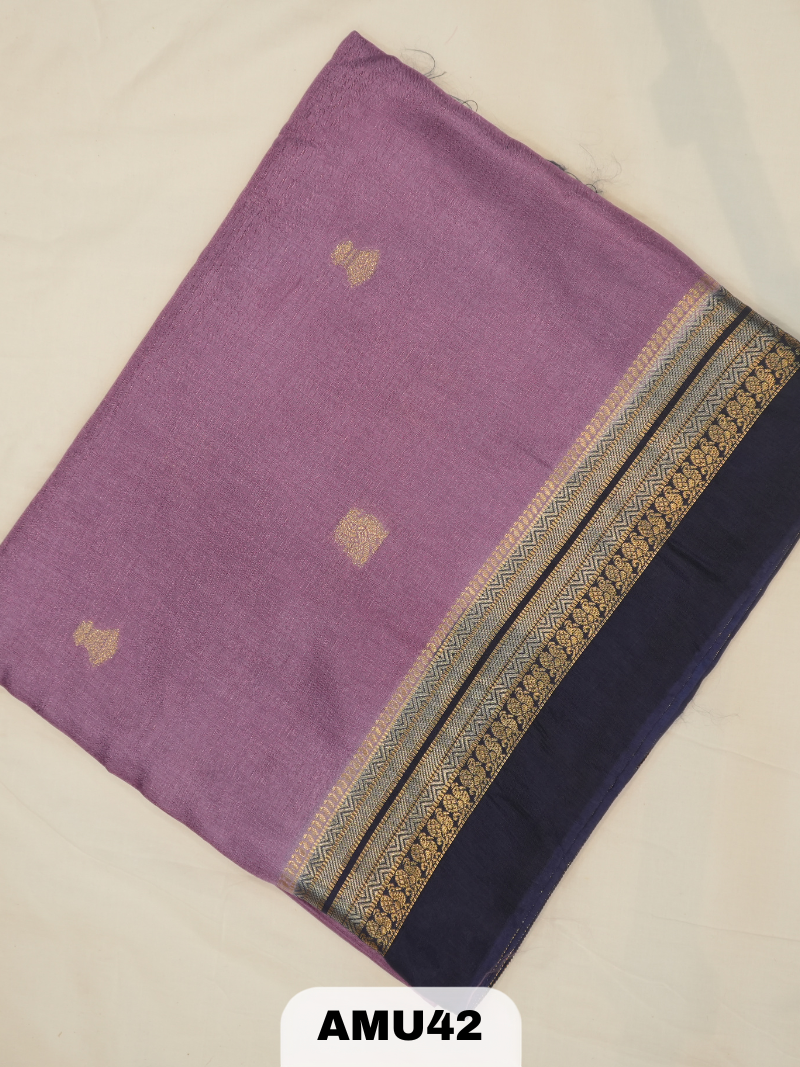 BANARAS TUSSAR KHADI SILK SAREE WITH BORDER