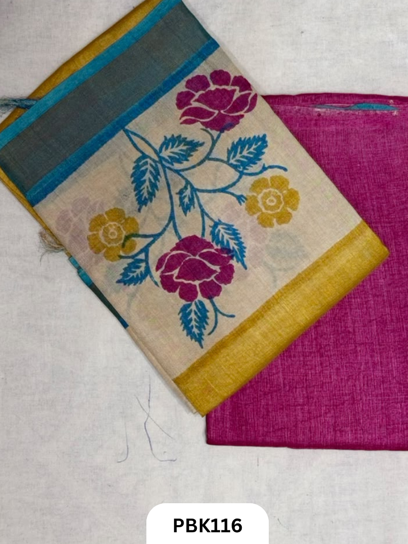 Pure Tussar Silk Salwar 2pc Top 2.5 + Duppatta 2.5 44 width