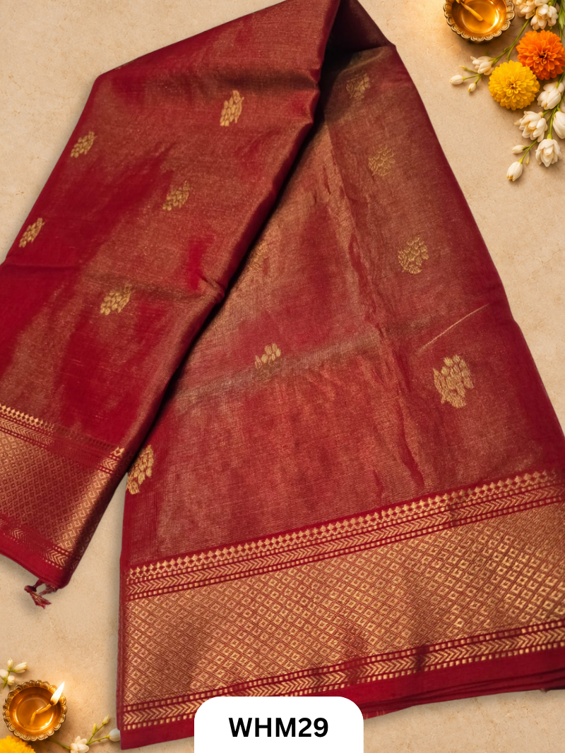 Tissue Maheshwari Handloom All Over Buttas Saree - VAIRAOSI INSPIRED