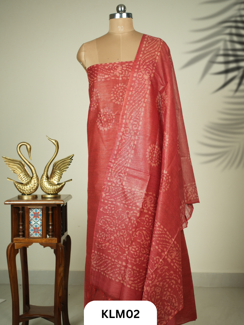 Semi Tussar Salwar Unstitched 3Pc Set