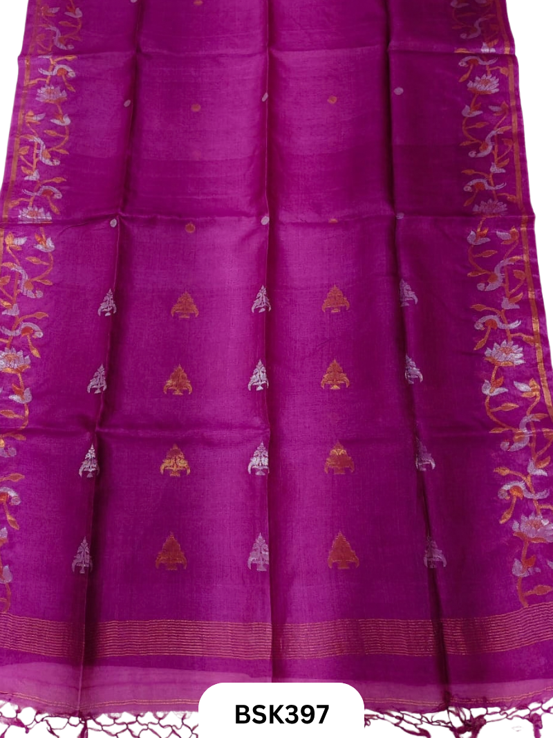 Pure Gicha By Gicha Tussar Silk with Jamdani weave
