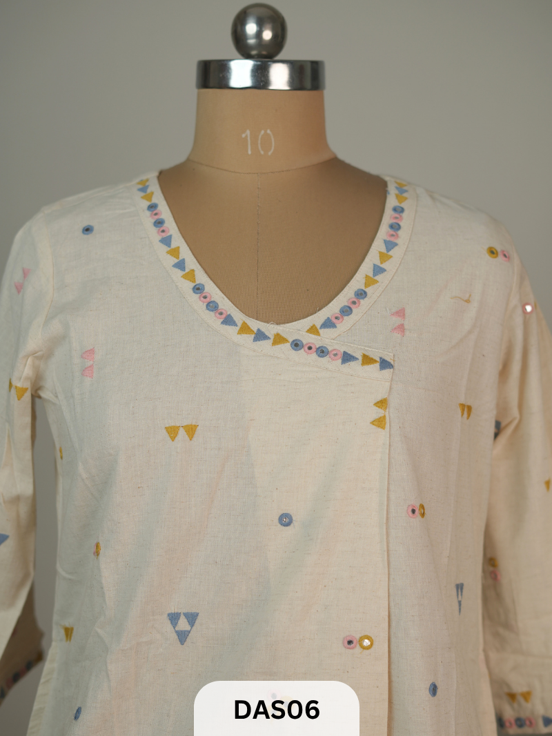 KALA COTTON WITH KUTCH EMBROIDRY SET - MACHINE EMBROIDRY