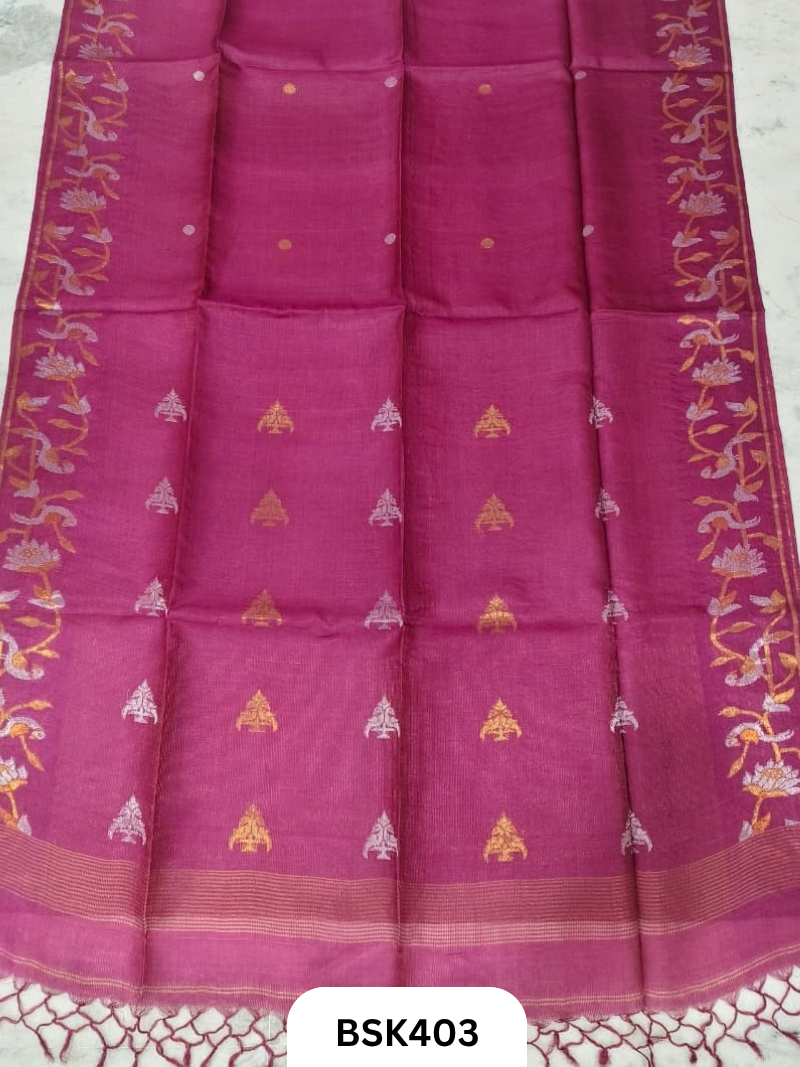 Pure Gicha By Gicha Tussar Silk with Jamdani weave