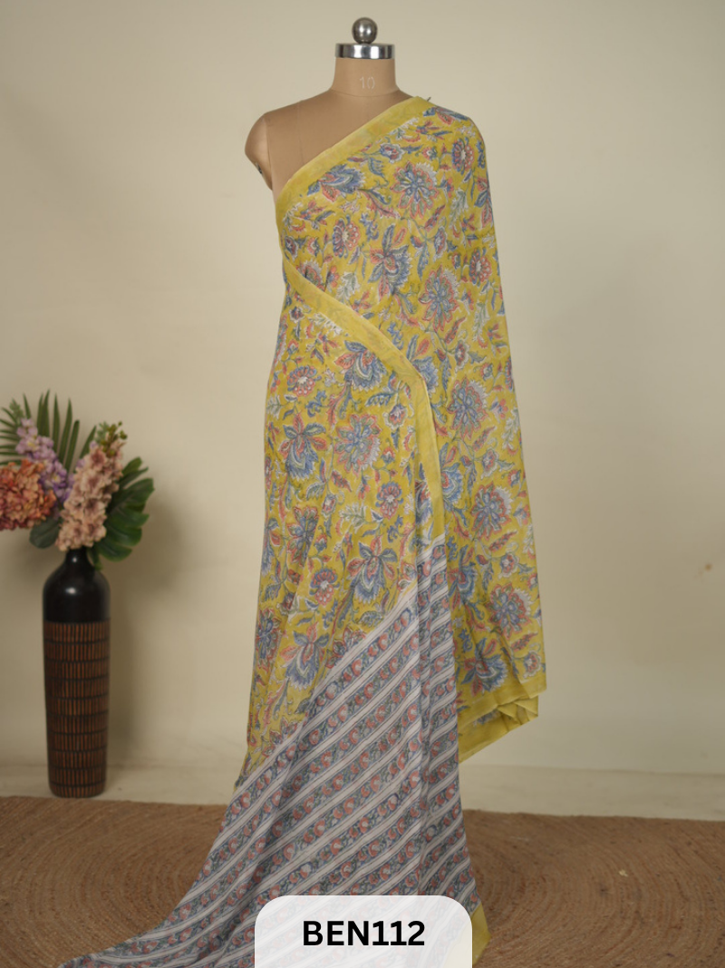 CHIFFON GEORGETTE SANGANER HANDBLOCK