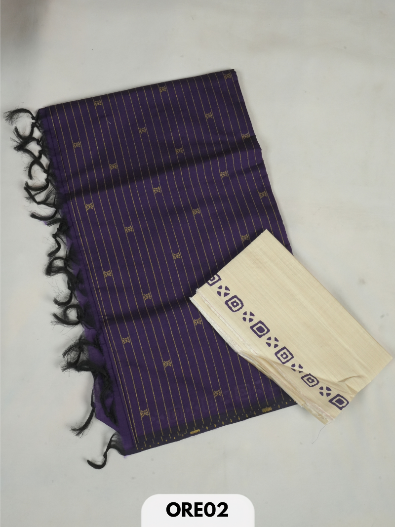 South cotton handblock print saree