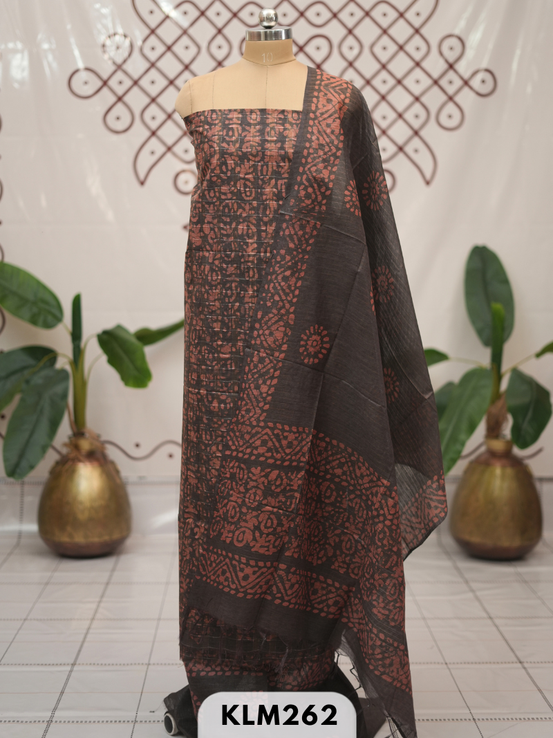 Bhagalpur Semi Tussar 3 pcs salwar set