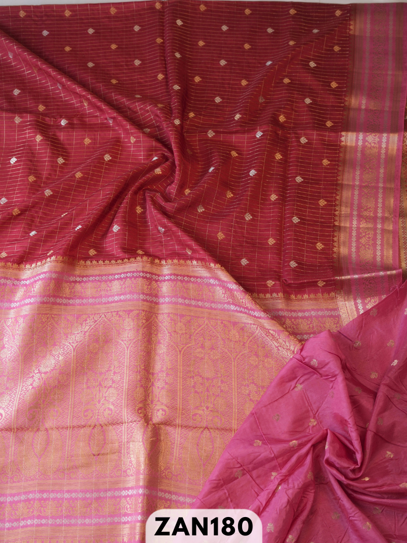 Pure Dupion kanchipuram fusion Rich pallu saree