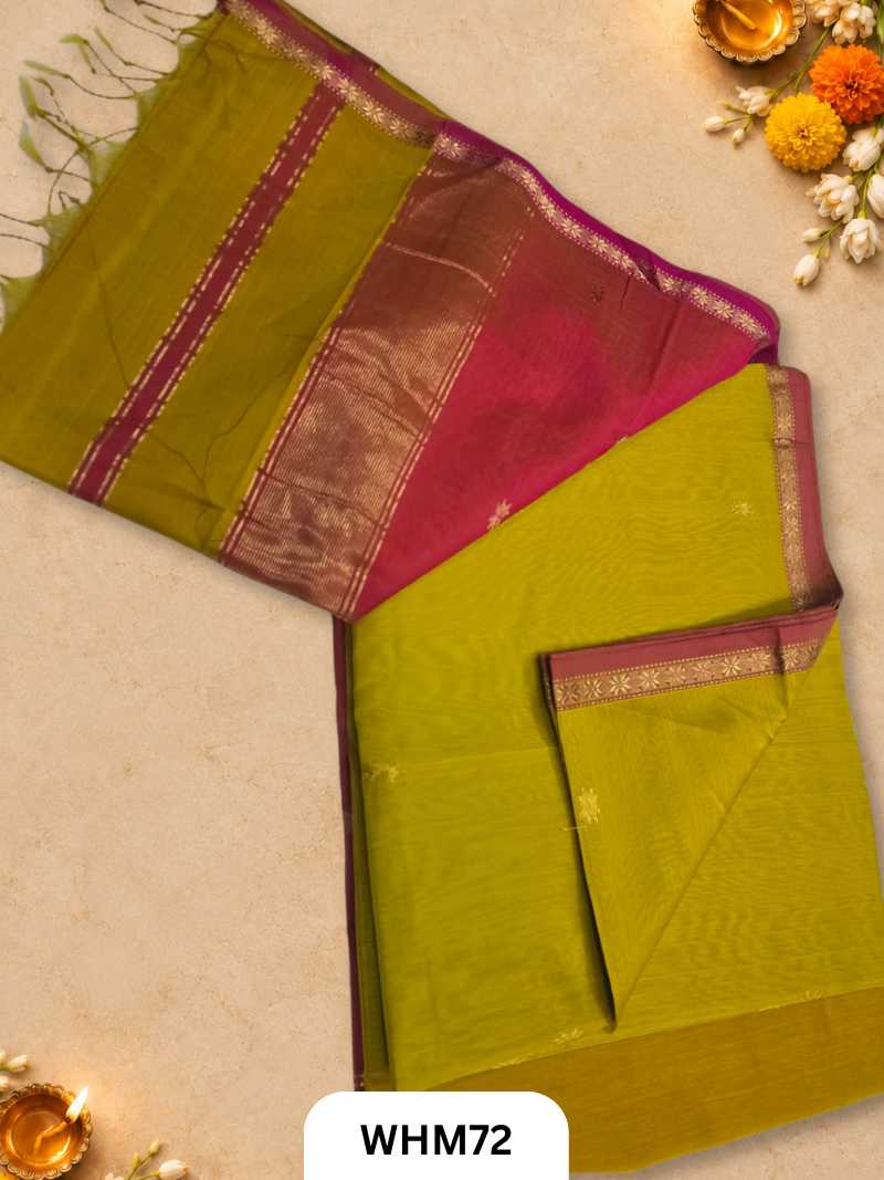Maheshwari Handloom Small Border Butti Saree