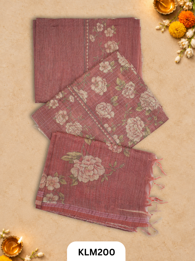 Semi Tussar Salwar Unstitched 3Pc Set