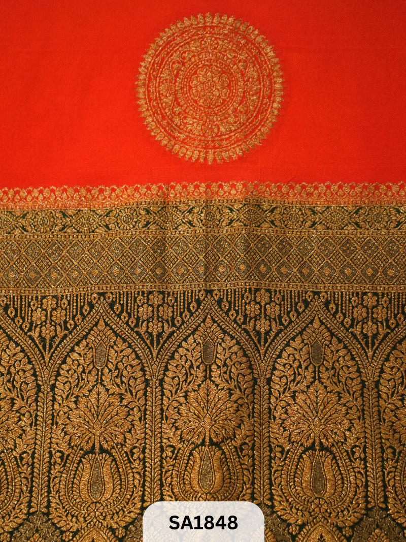 BANARASI KHADI GEORGETTE COCO ZARI SAREE