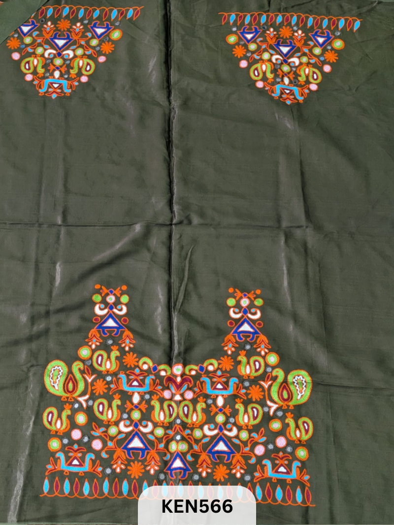 MASHRUSILK HAND AARIWORK UNSTITCHED BLOUSEPIECE