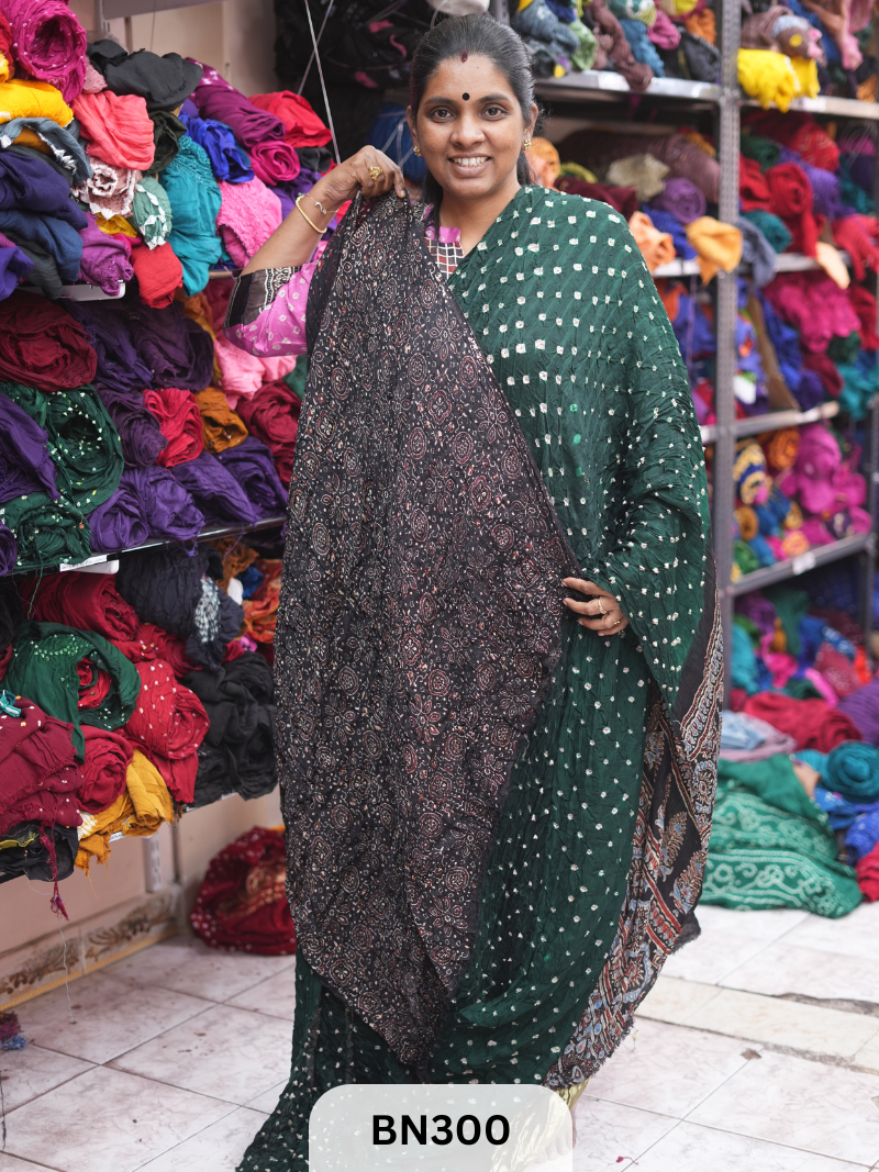 MODAL GAJI - AJRAKH BANDHINI SAREE