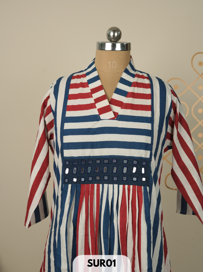 AJRAKH KUTCH EMBROIDERY COTTON KURTI