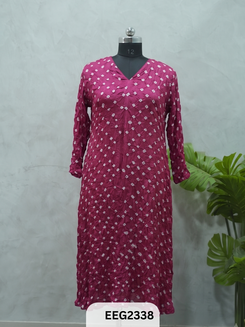 MODAL BANDHINI WORK WEAR KURTI