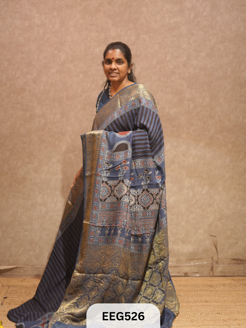 AJRAKH DOLA SILK SAREE
