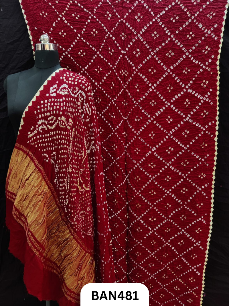 Semi Gaji SilkTissue Pallu Star Saree With Edging