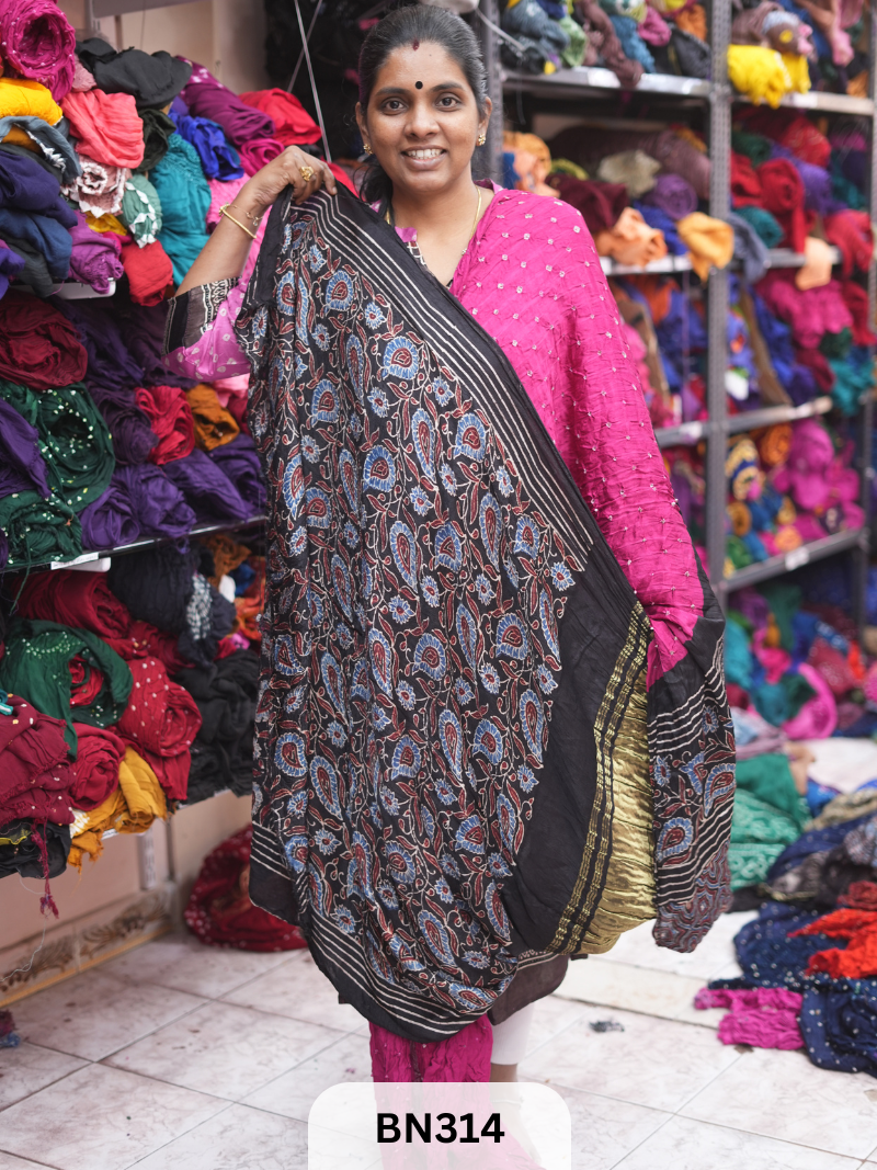 MODAL GAJI - AJRAKH BANDHINI SAREE