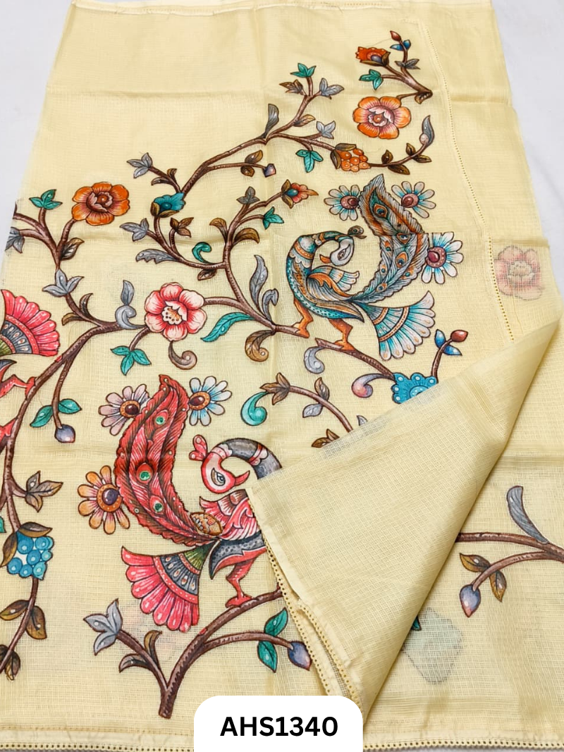 Soft Silk Kota Patch Work Saree With Blouse