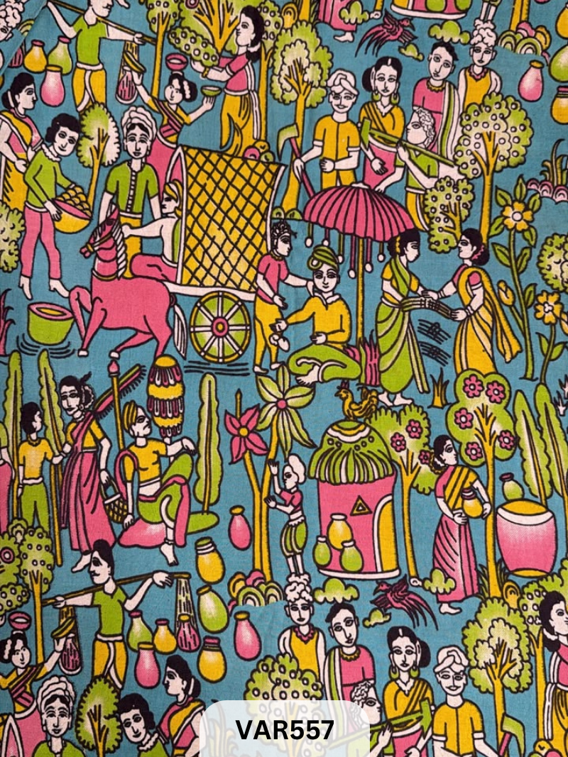 Kalamkari Hand printed - Fabric - 2.25mrts