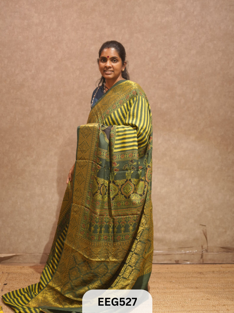 AJRAKH DOLA SILK SAREE