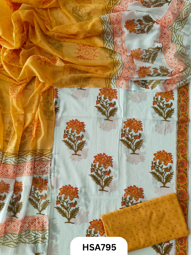 Exclusive Sanganer Handblock Print Salwar Suit 3pcs